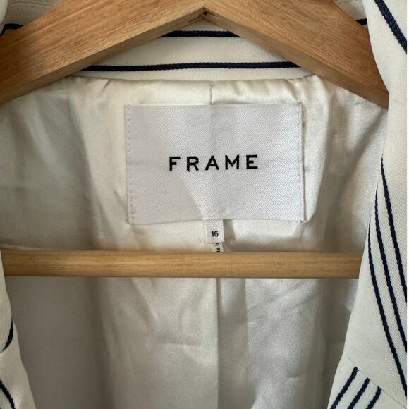 Frame White and Blue Striped Blazer - Picture 4 of 5